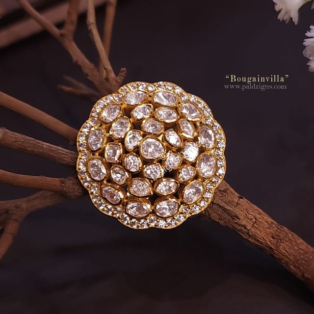 Bougaine Moissanite Polki Ring