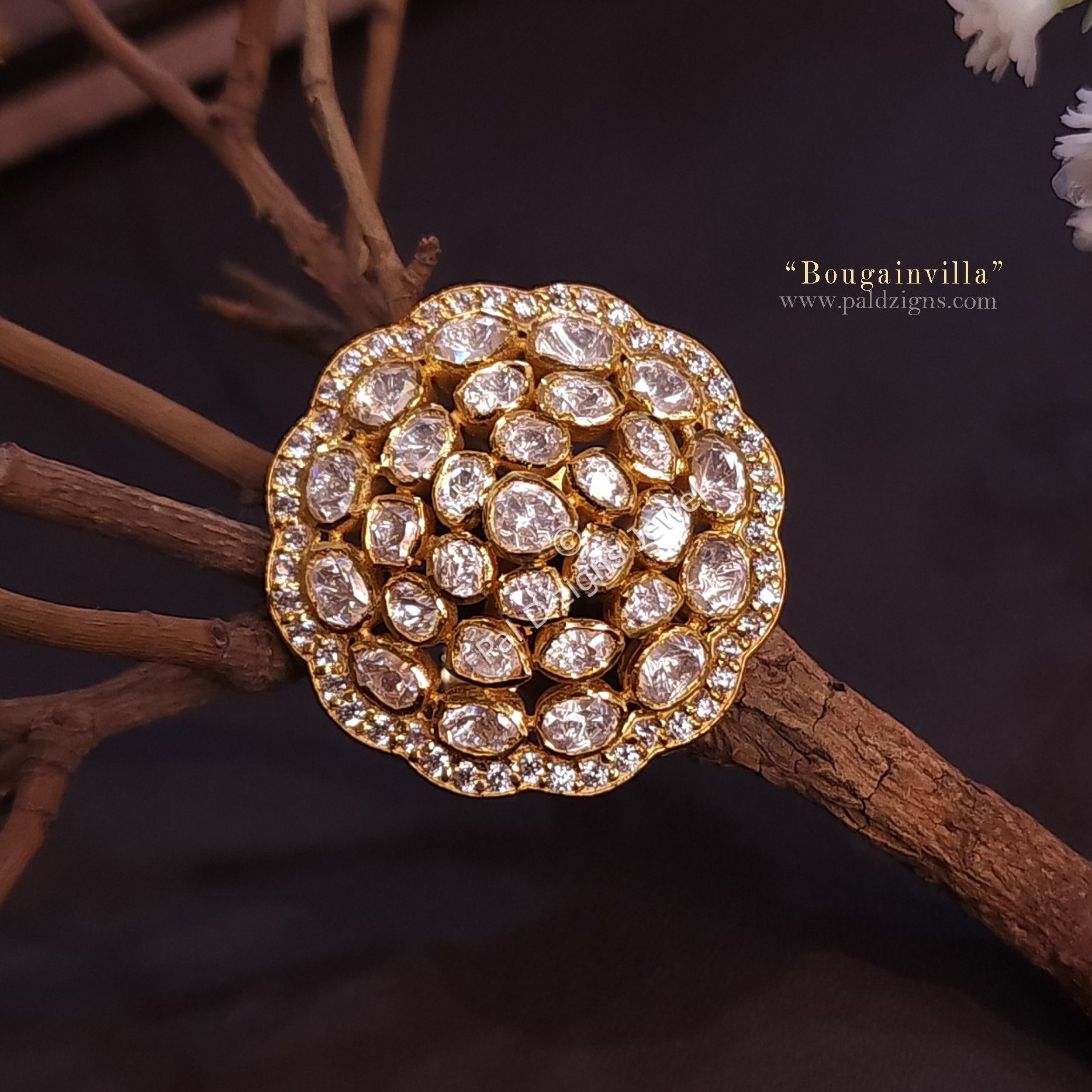 Bougaine Moissanite Polki Ring