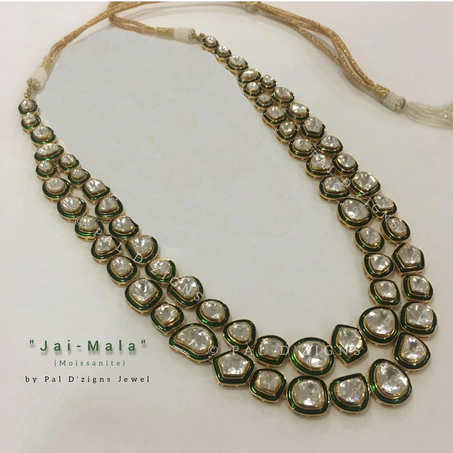 Jai Mala Moissanite Polki Necklace (Open Back Setting)