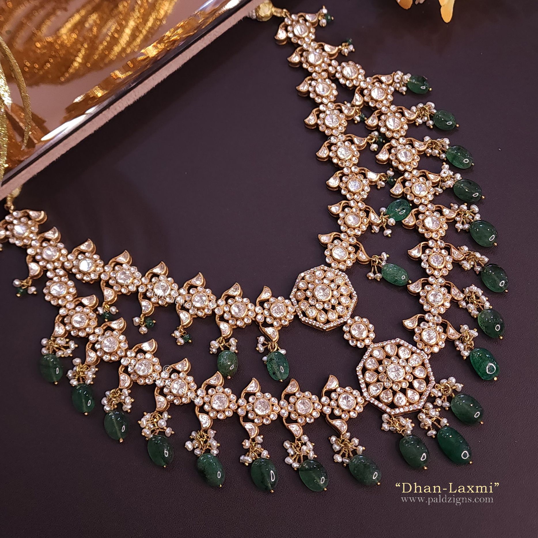 Dhan-Laxmi Moissanite Polki Necklace
