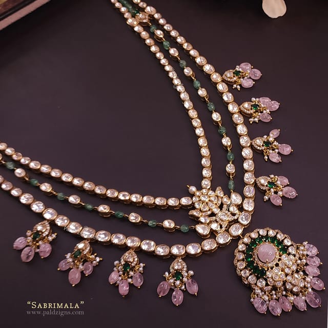 Sabrimala Moissanite Polki necklace