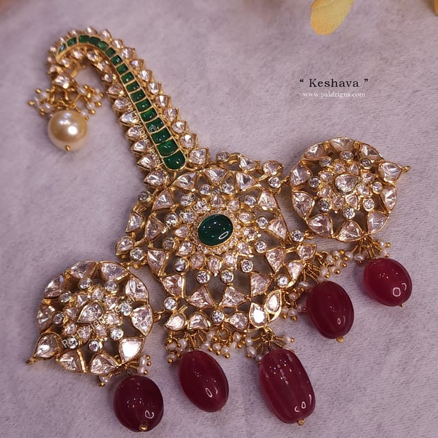 Keshava Moissanite Polki Kalgi