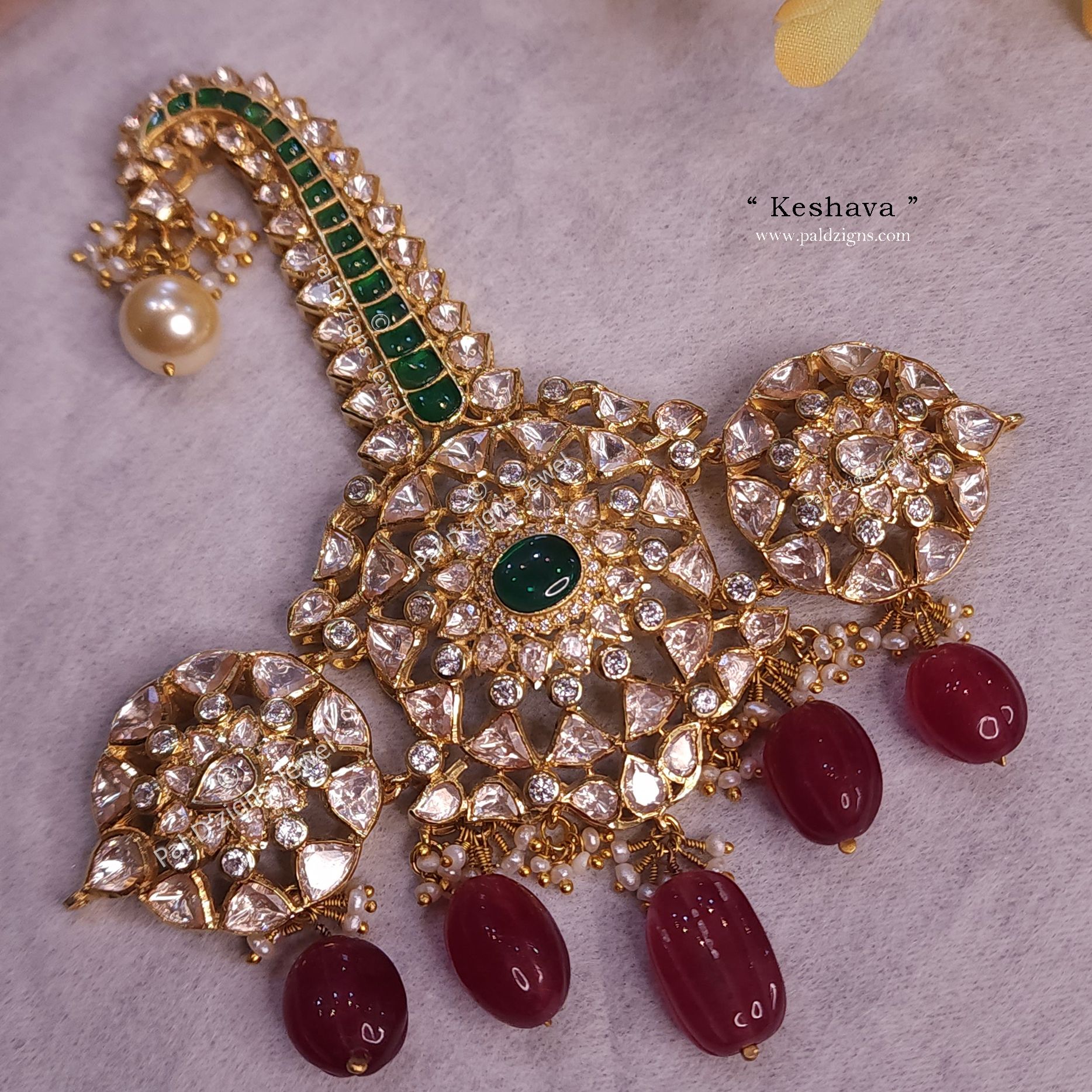 Keshava Moissanite Polki Kalgi