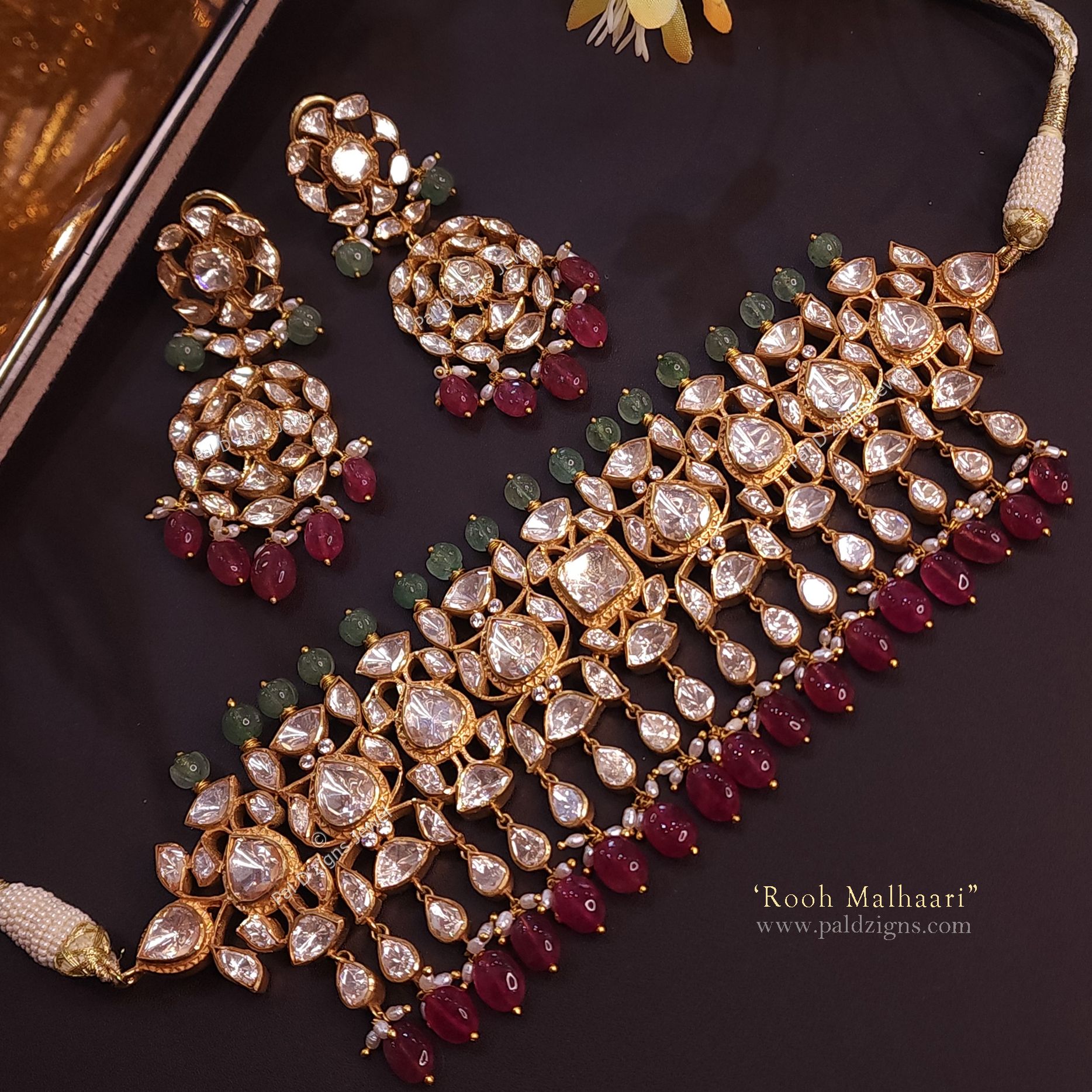 Rooh Malhaari Moissanite Polki Choker Set