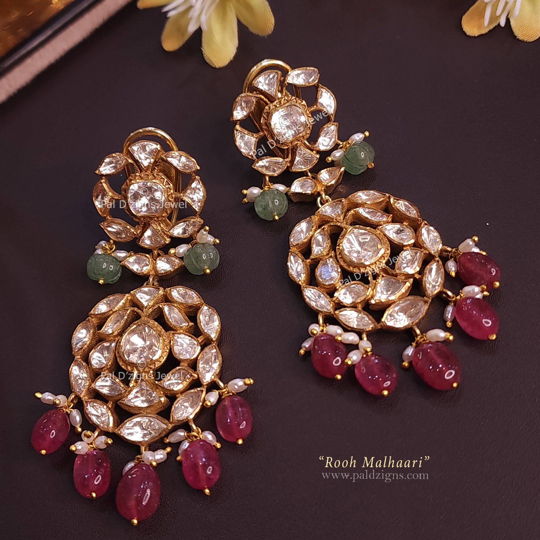 Rooh Malhaari Moissanite Polki Earring