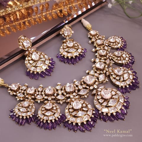 Neel Kamal Moissanite Polki Necklace Set