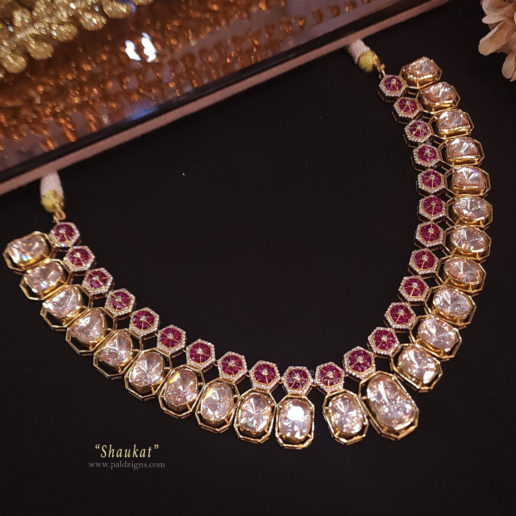 Shaukat Moissanite Polki Necklace
