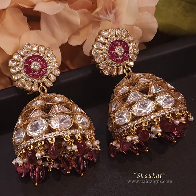 Shaukat Moissanite Polki Jhumki