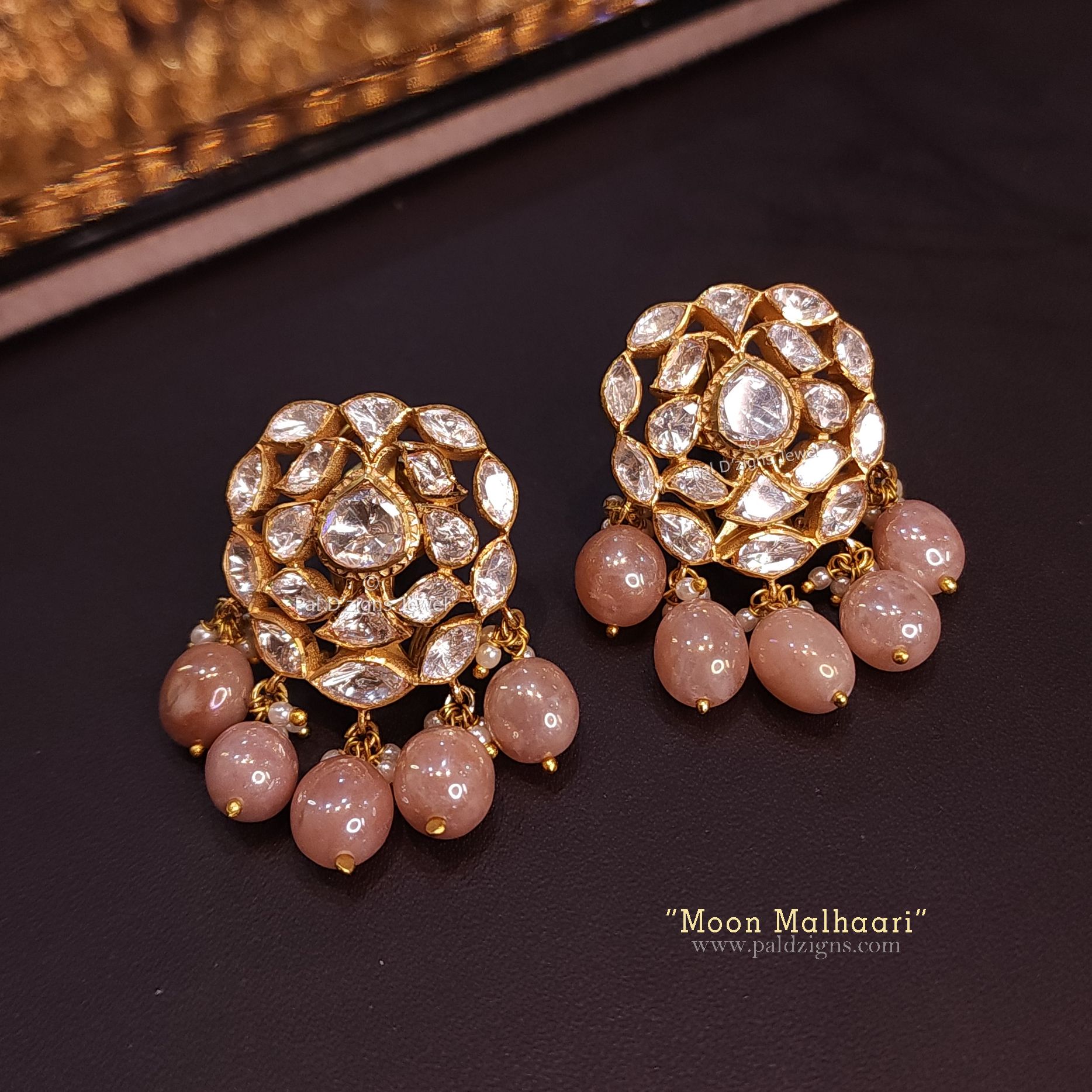 Moon Malhaari - Moissanite Polki Studs