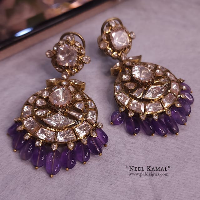 Neel Kamal Moissanite Polki Earring