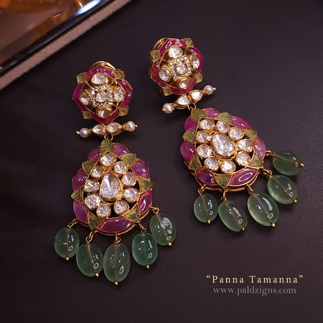Panna Tamanna Earings in Moissanite Polkis