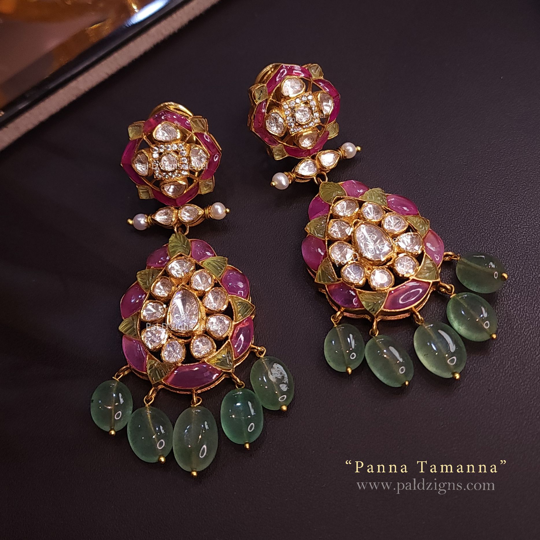 Panna Tamanna Earings in Moissanite Polkis