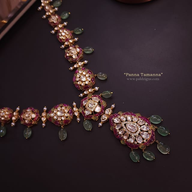 Panna Tamanna Moissanite Polki Necklace