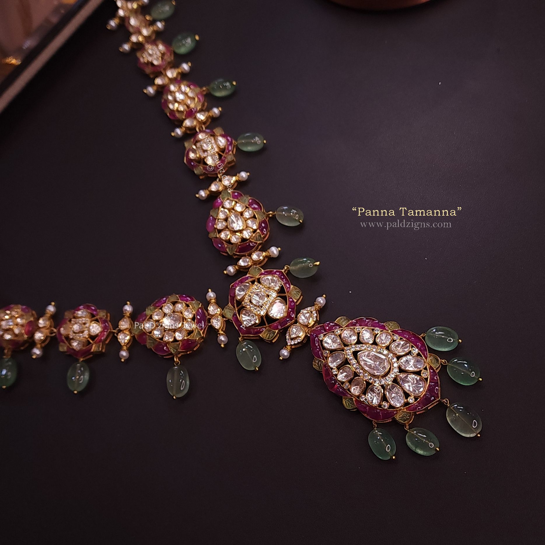 Panna Tamanna Moissanite Polki Necklace