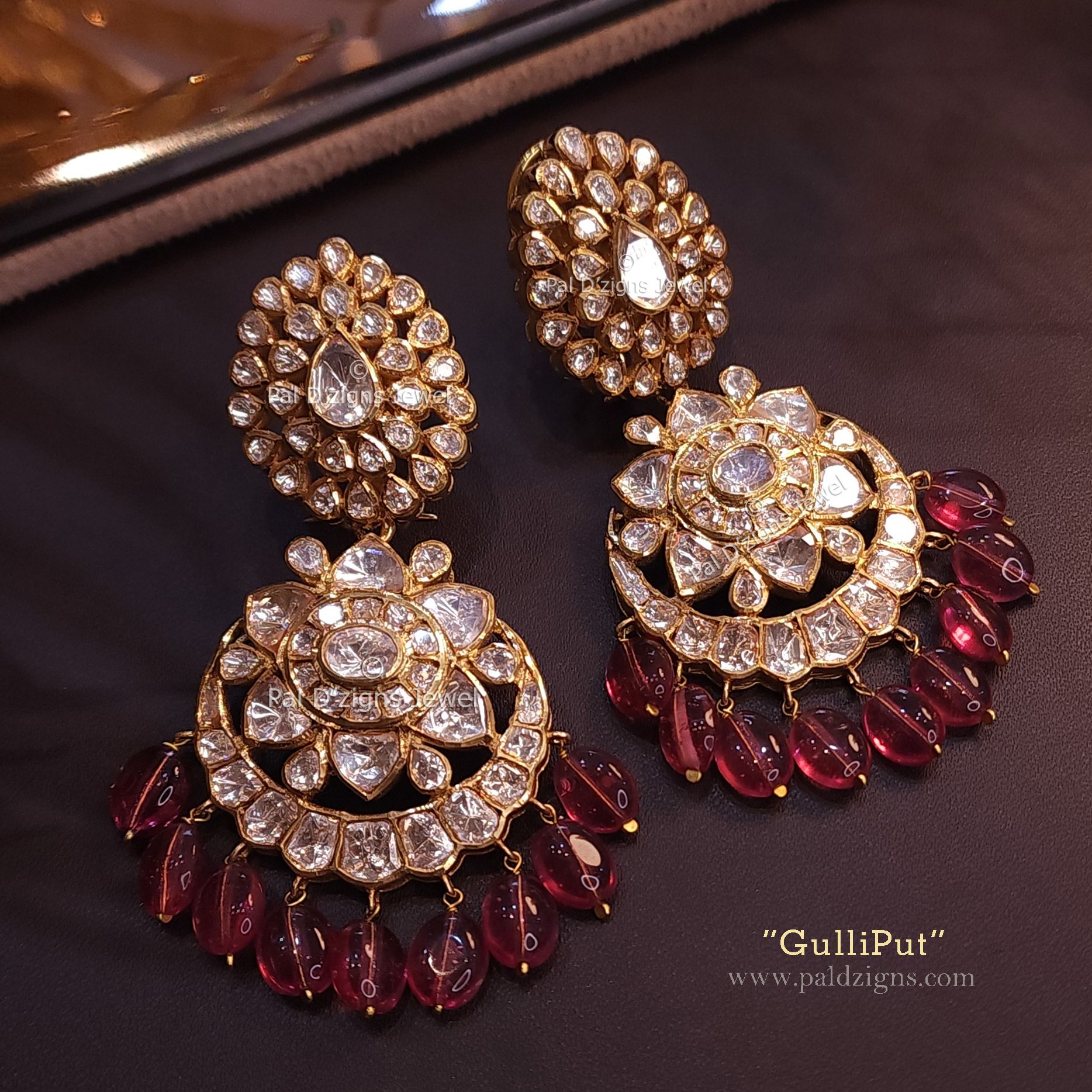 Gulliput Moissanite Polki Earring
