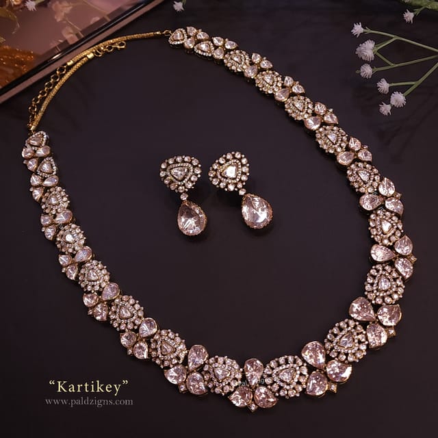 Kartikey Moissanite Polki Necklace Set