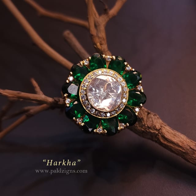 Harkha Moissanite Polki Ring