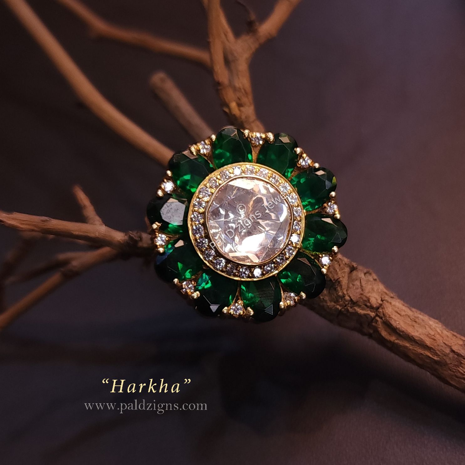 Harkha Moissanite Polki Ring