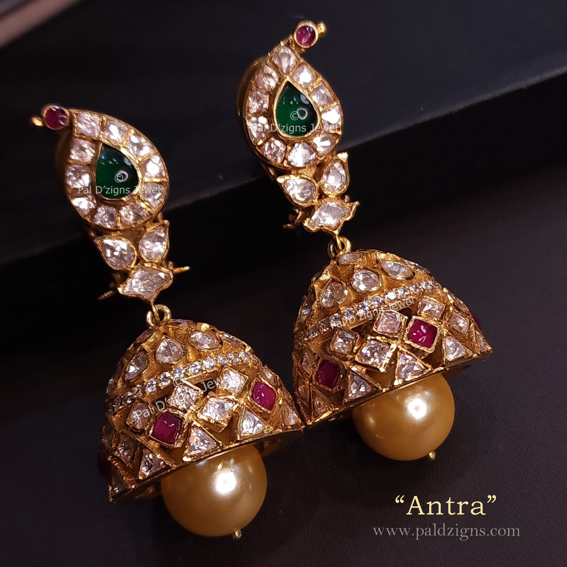 Antra Moissanite Polki Jhumki