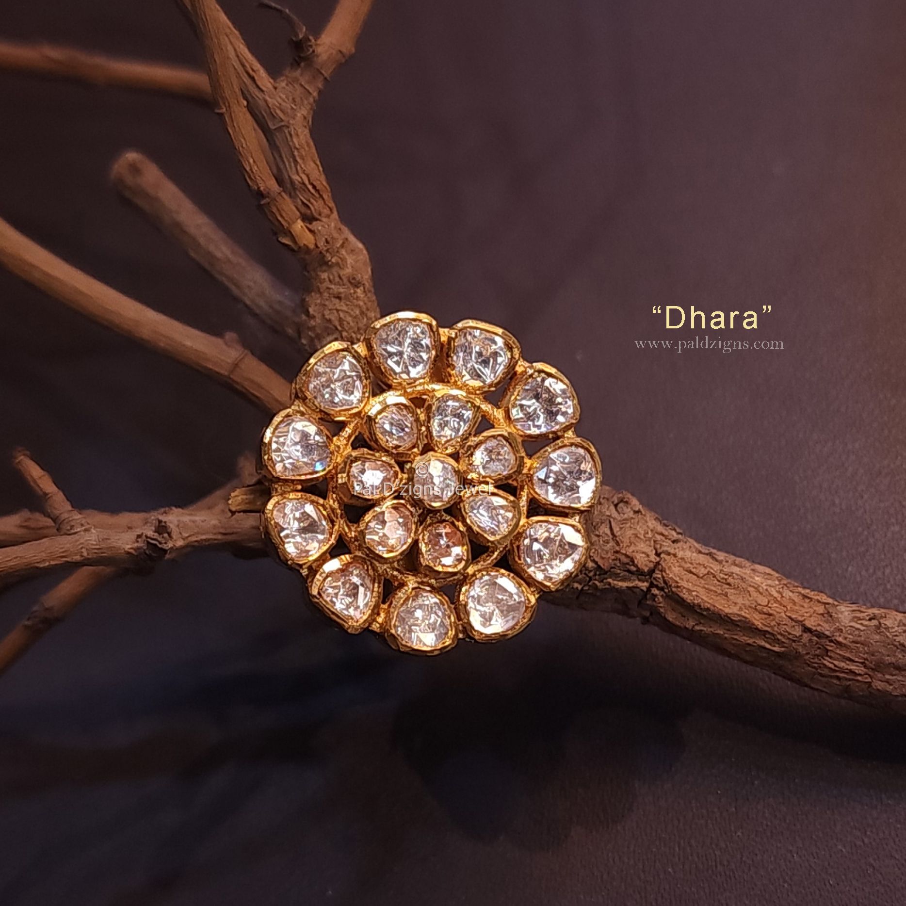 Dhara Moissanite Polki Ring