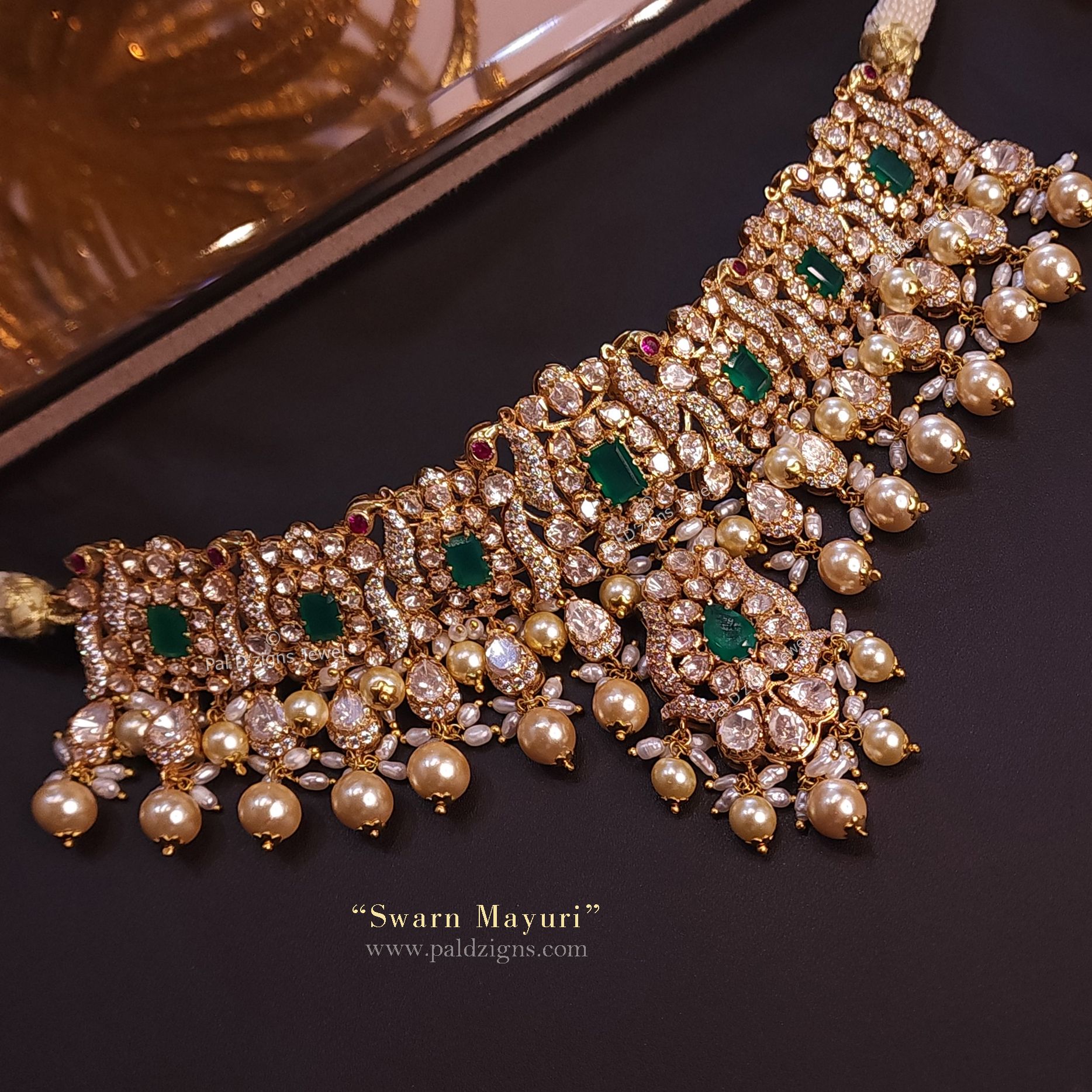 Swarn Mayuri Moissanite Polki Choker