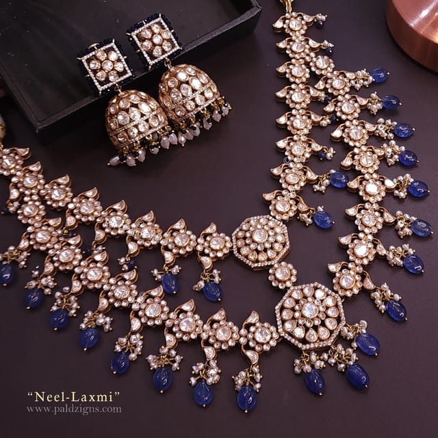 Neel-Laxmi Moissanite Polki Necklace Set