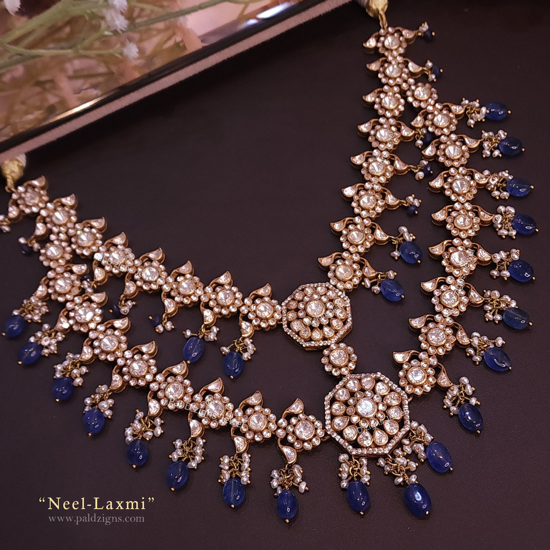 Neel-Laxmi Moissanite Polki Necklace