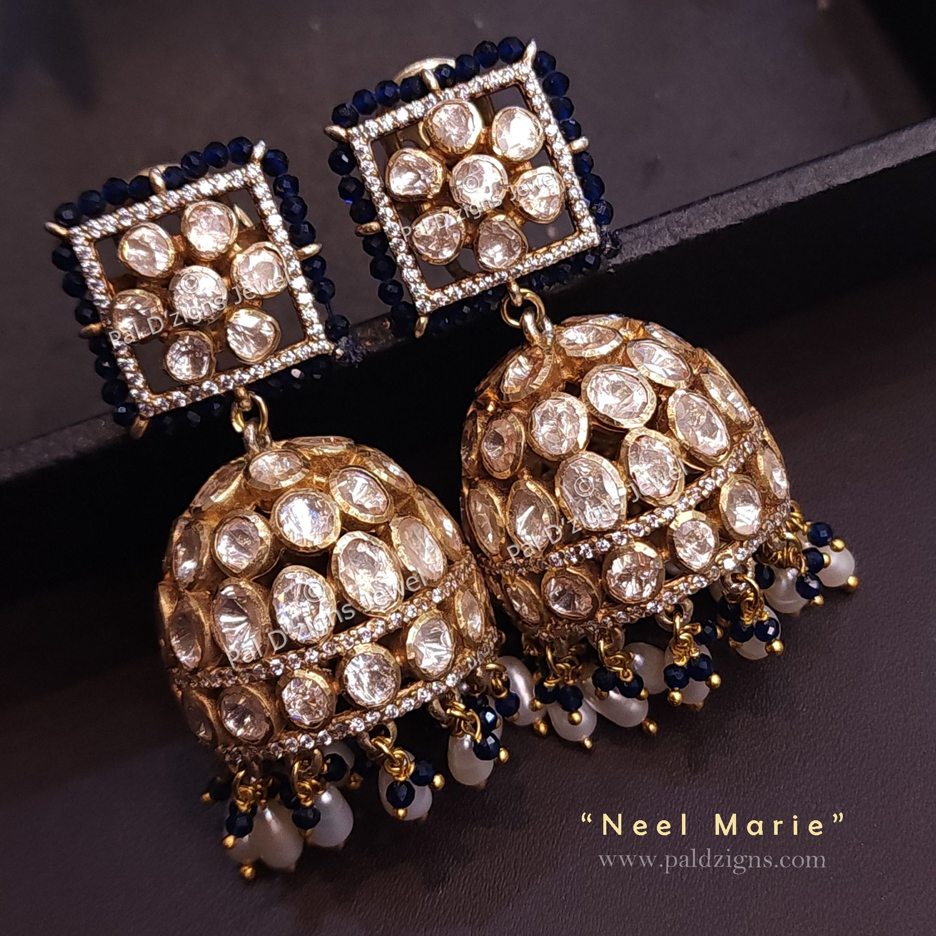 Neel Marie Moissanite Polki Jhumki