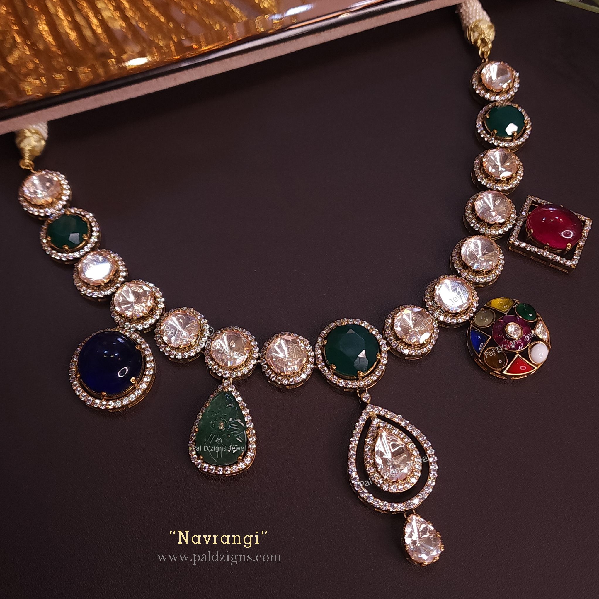 Navrangi Moissanite Polki Necklace