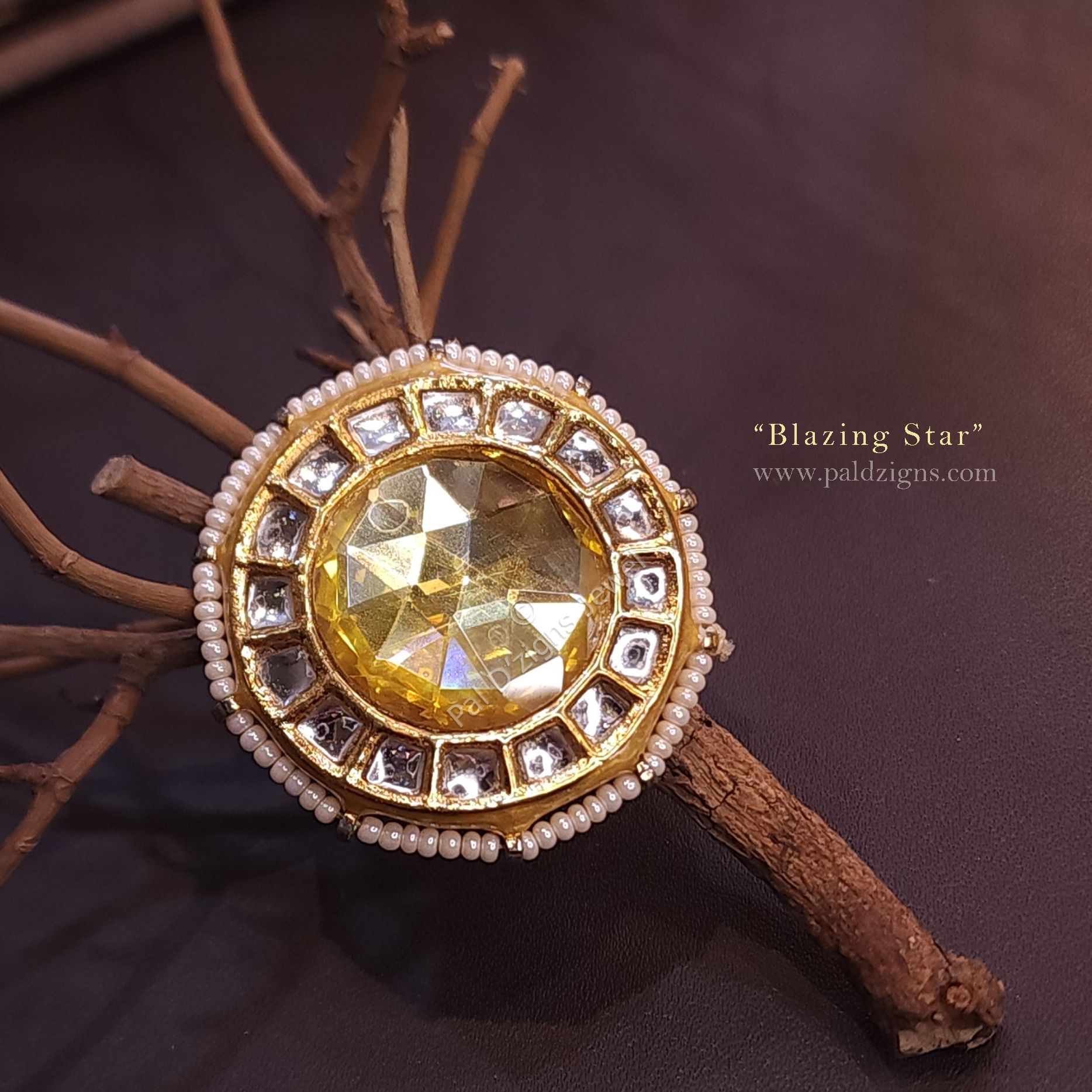 Blazing Star kundan ring