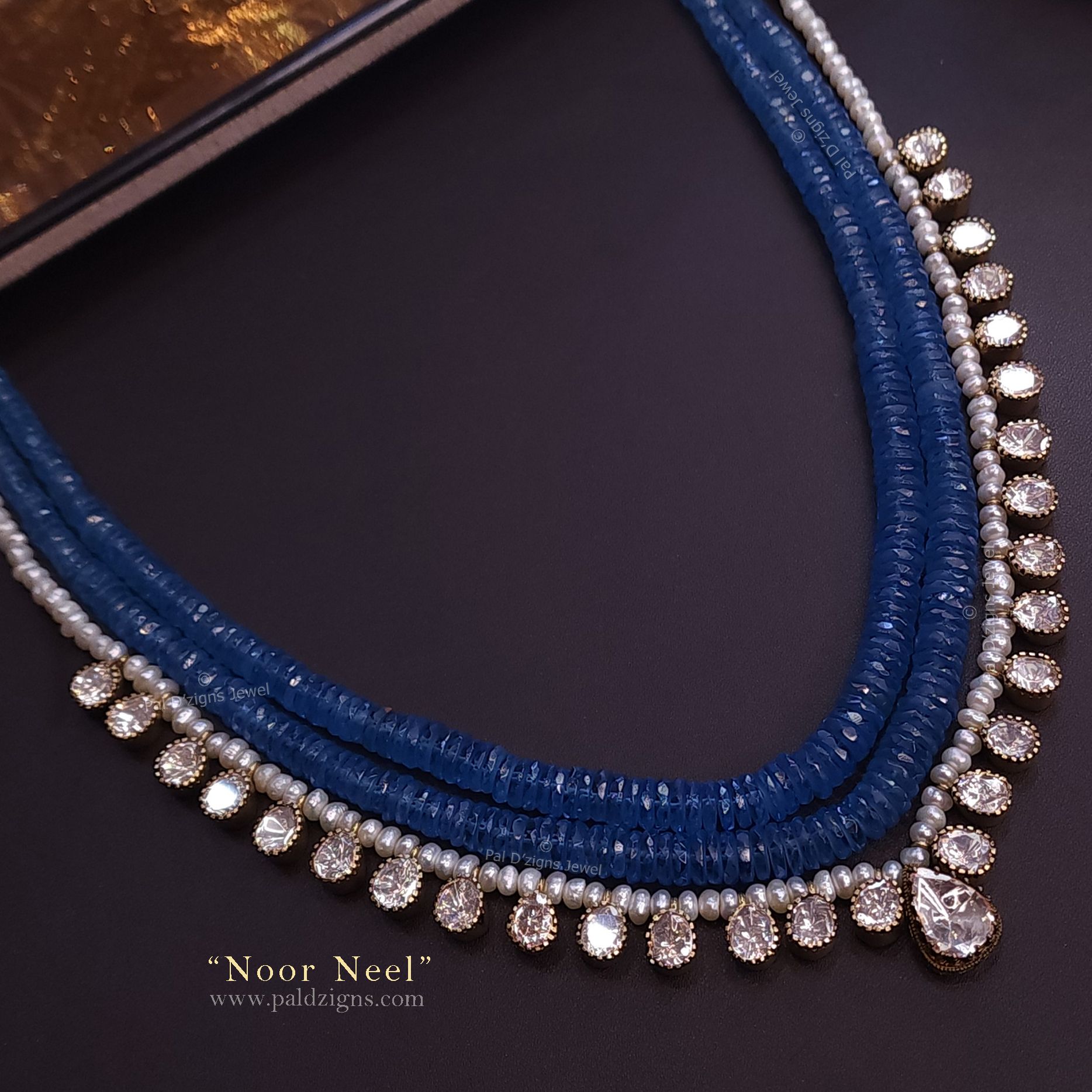 Noor Neel Moissanite Polki Necklace