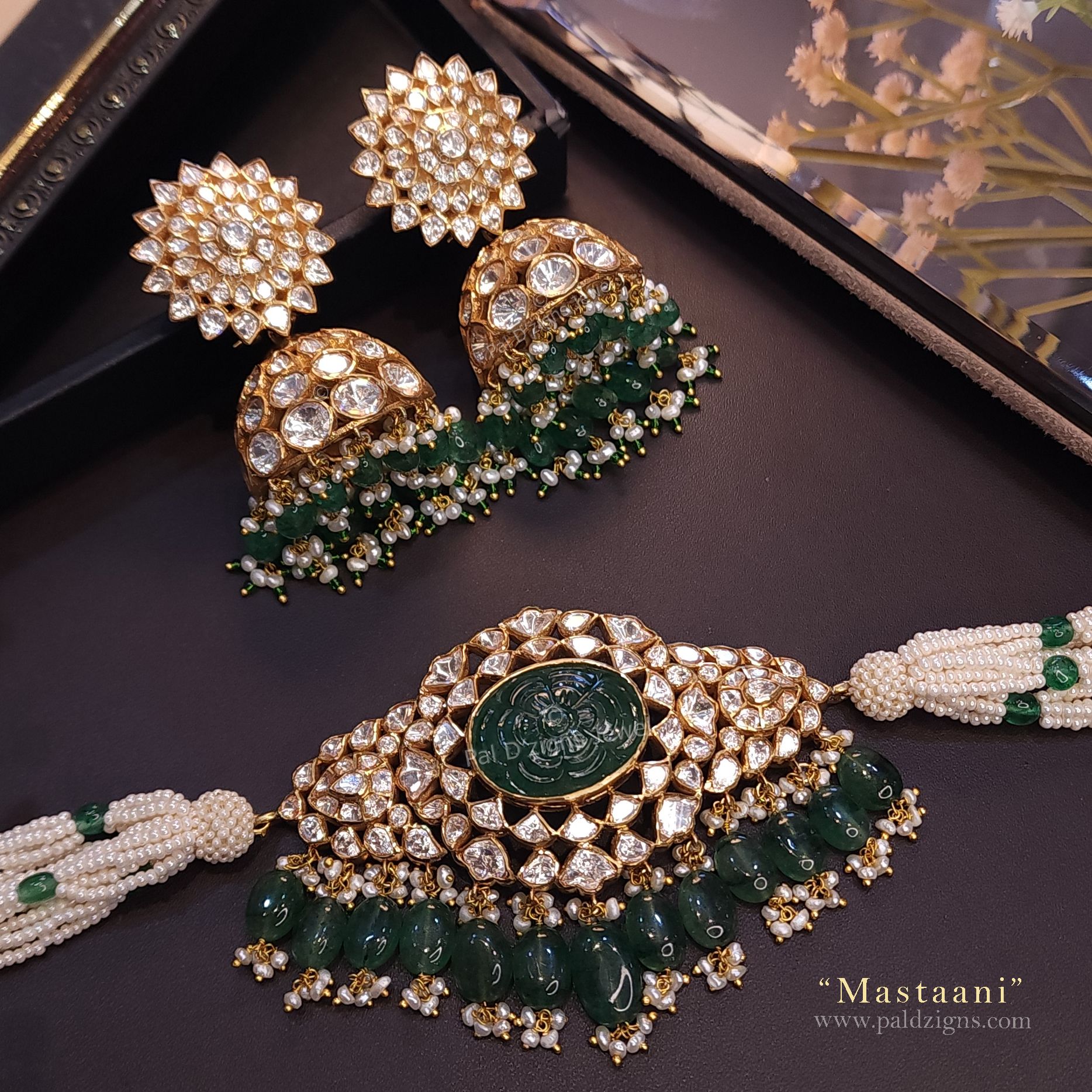 Mastaani - Moissanite Polki Choker Set