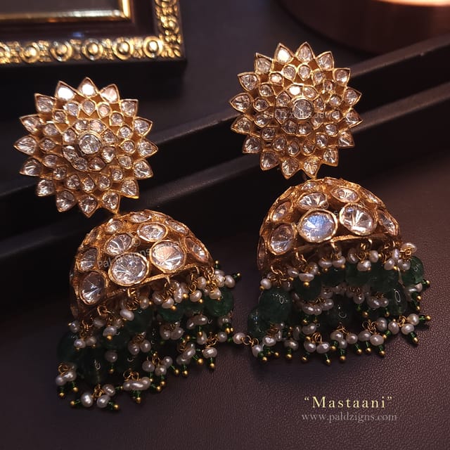 Mastaani - Moissanite Polki Jhumki