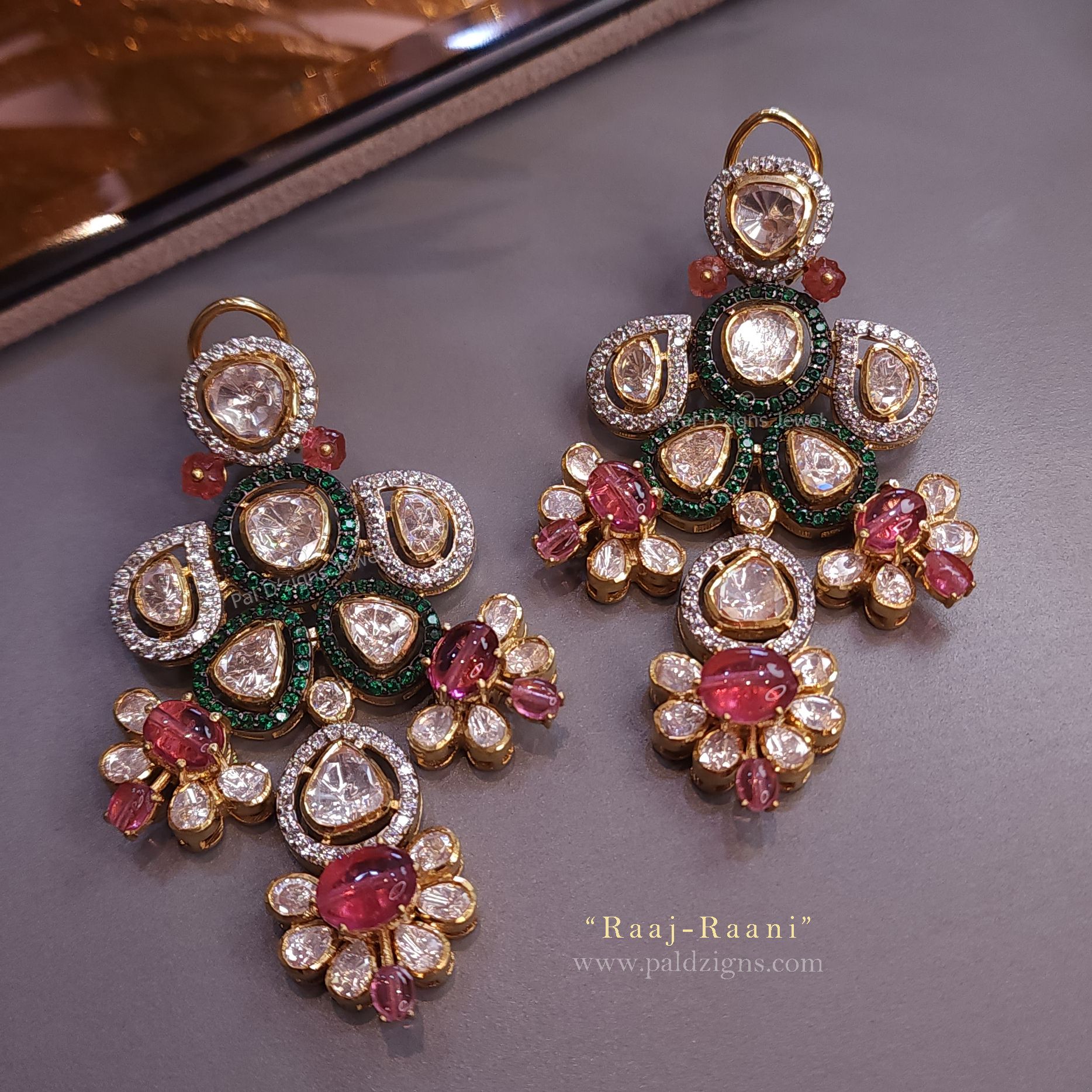 Raaj Raani Moissanite Polki Earring