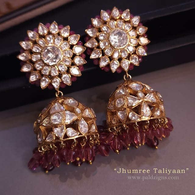 Jhumree Taliyaan Moissanite Polki Jhumki
