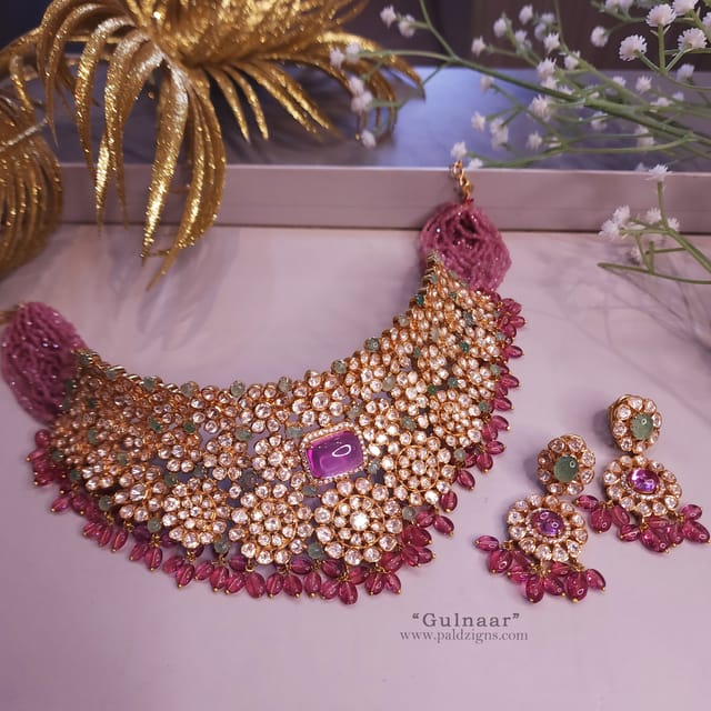Gulnaar Moissanite Polki Choker Set