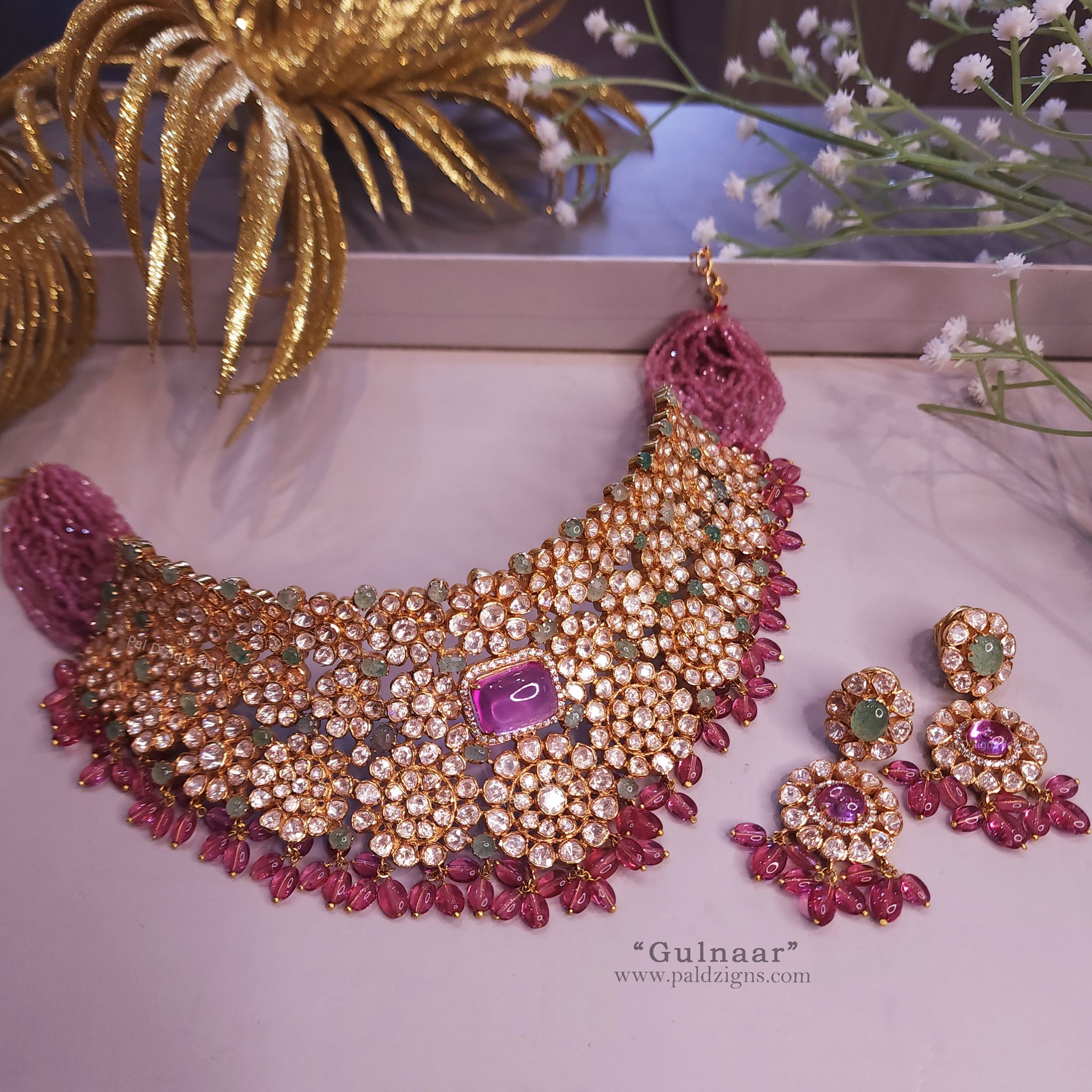 Gulnaar Moissanite Polki Choker Set