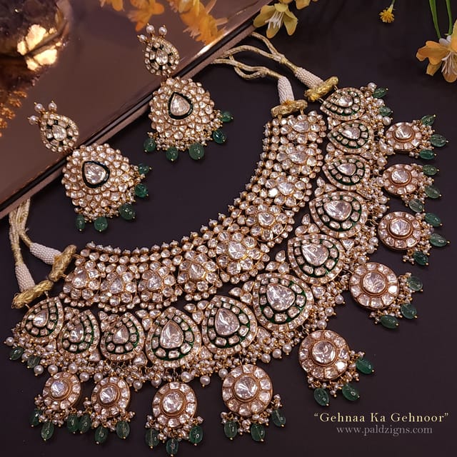 Gehnaa Ka Lad Moissanite Polki Necklace Set