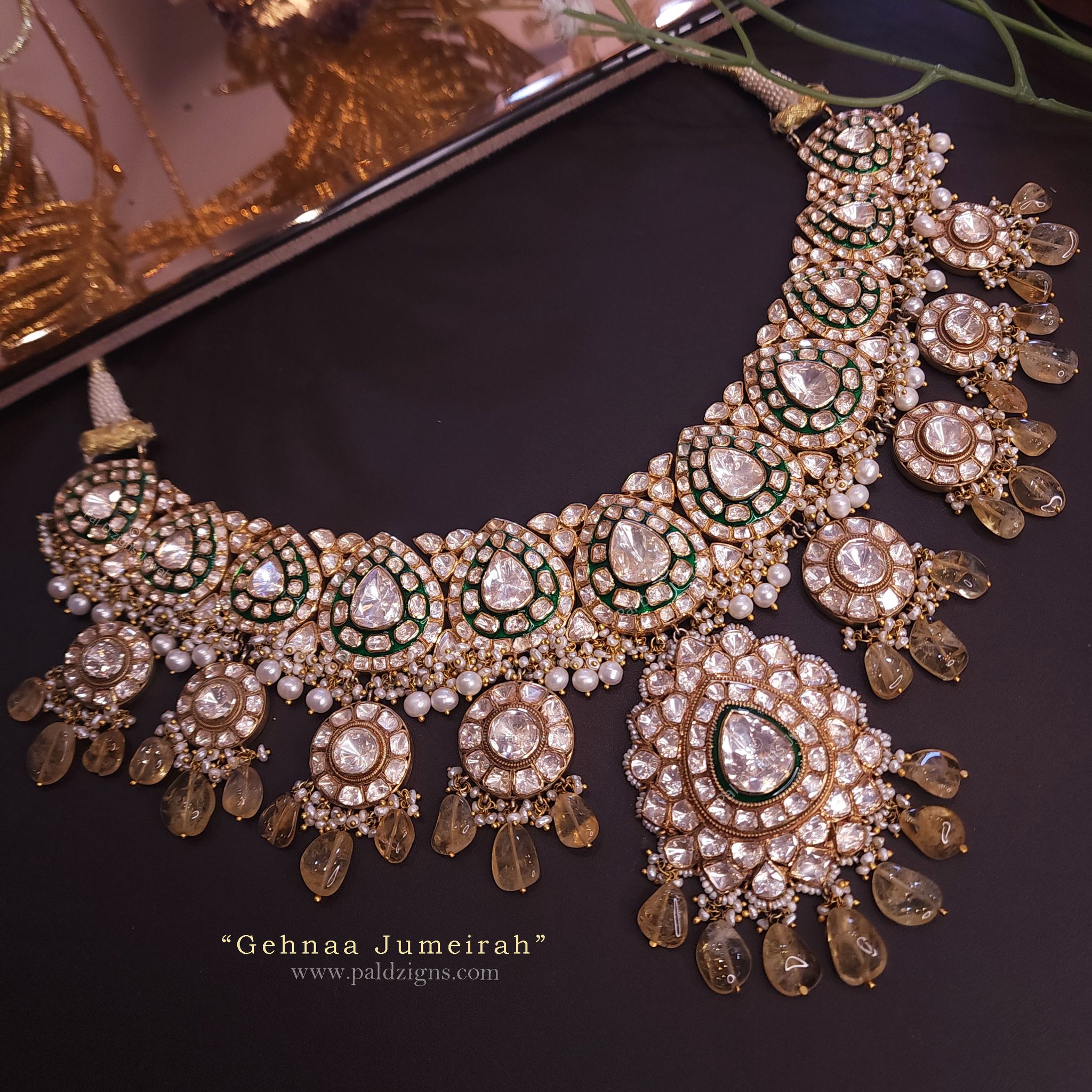Gehnaa Jumeirah Moissanite Polki Necklace