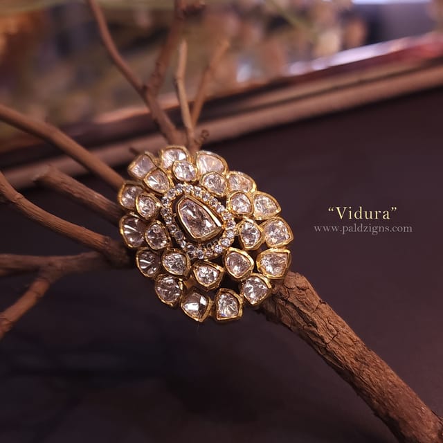 Vidura Moissanite Polki Ring