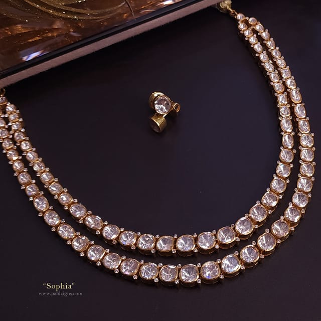 Sophia Moissanite Polki Necklace Set