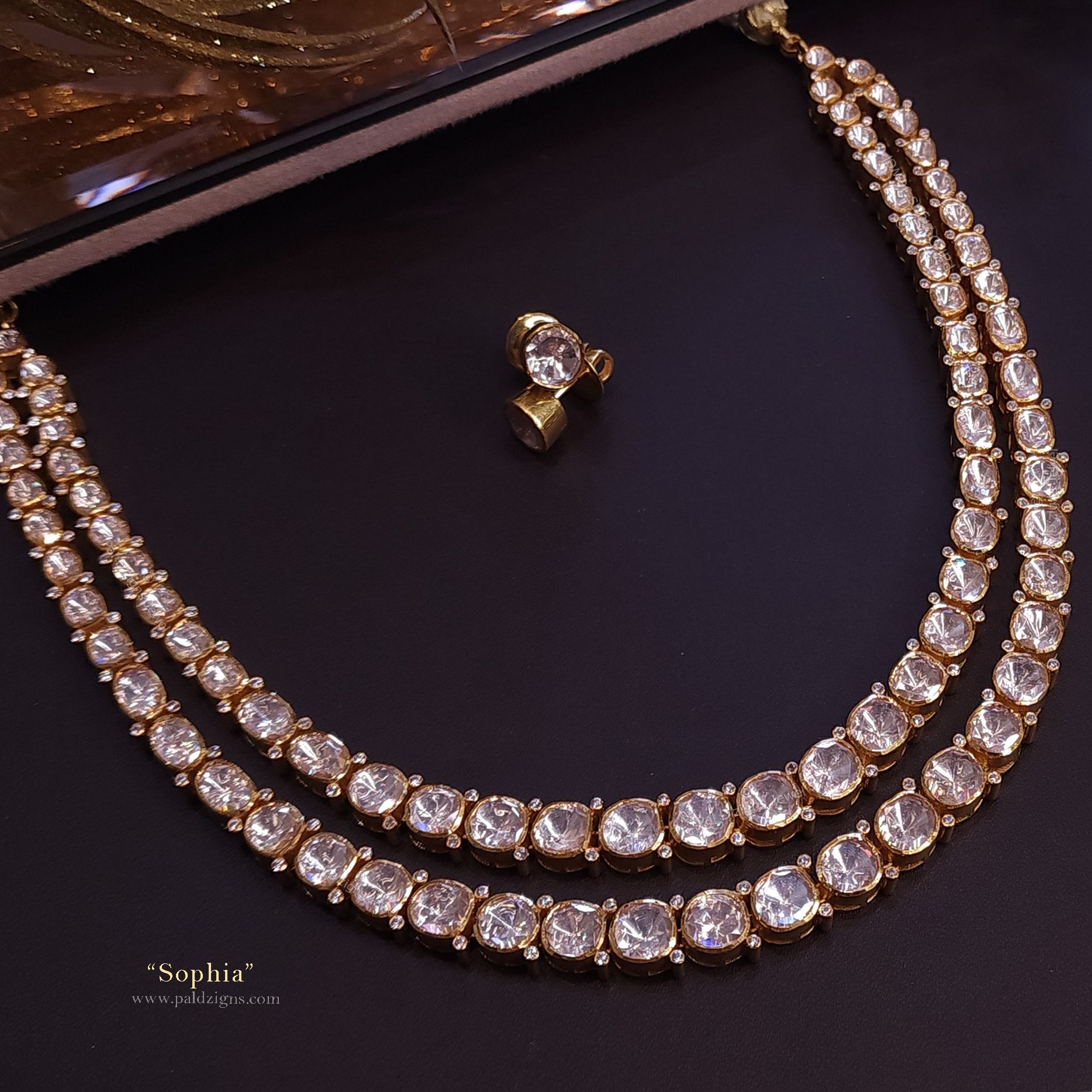 Sophia Moissanite Polki Necklace Set