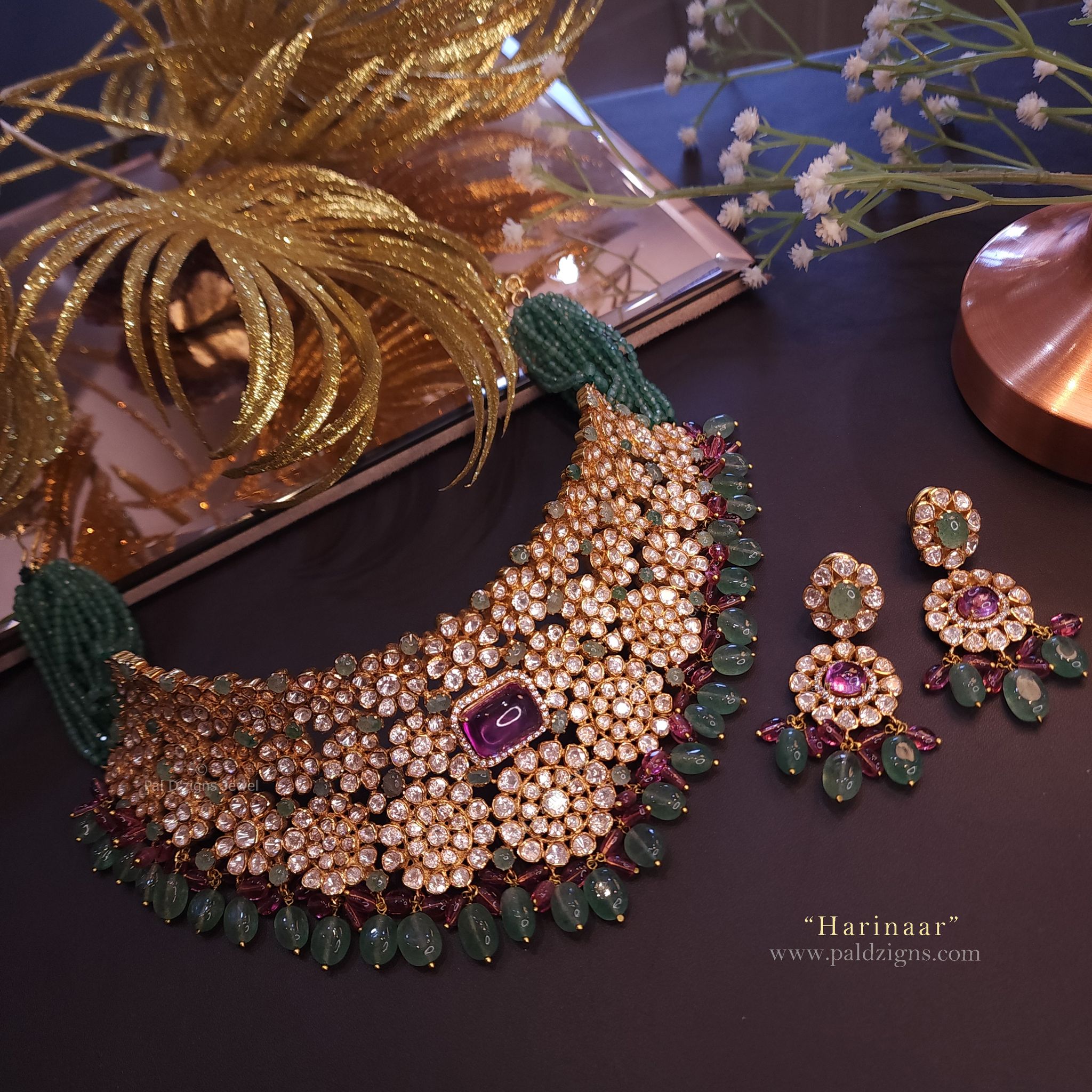 Harinaar Moissanite Polki Choker Set