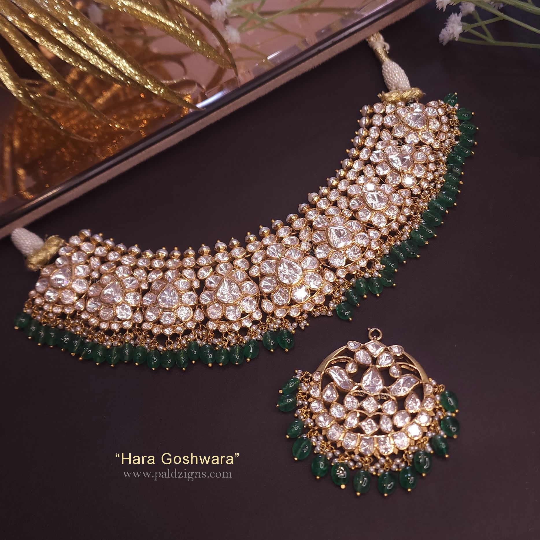 Hara Goshwara Gehnaa Moissanite Polki Choker