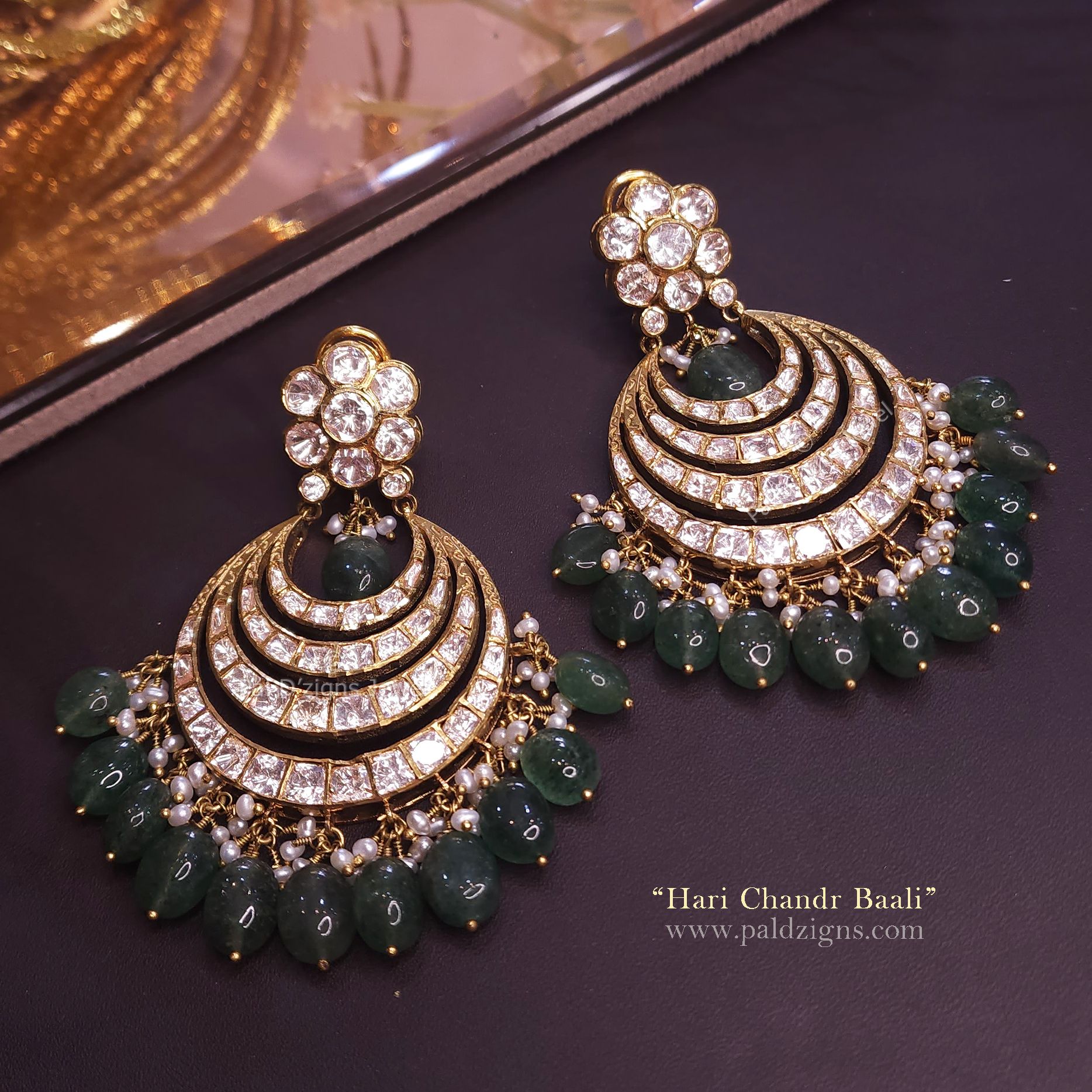 Hari Chandr Baali in Moissanite Polki