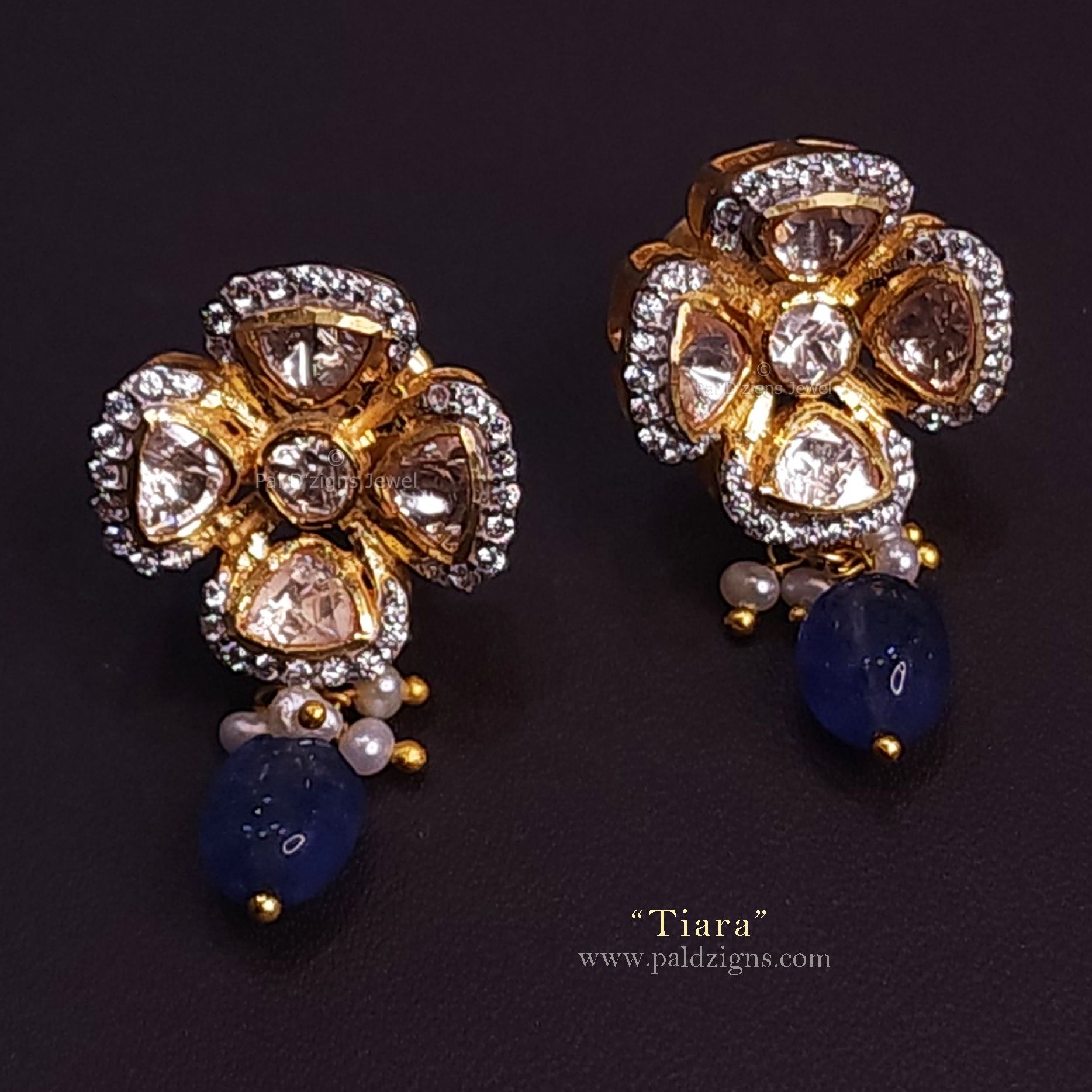 Tiaara Moissanite Polki Earring