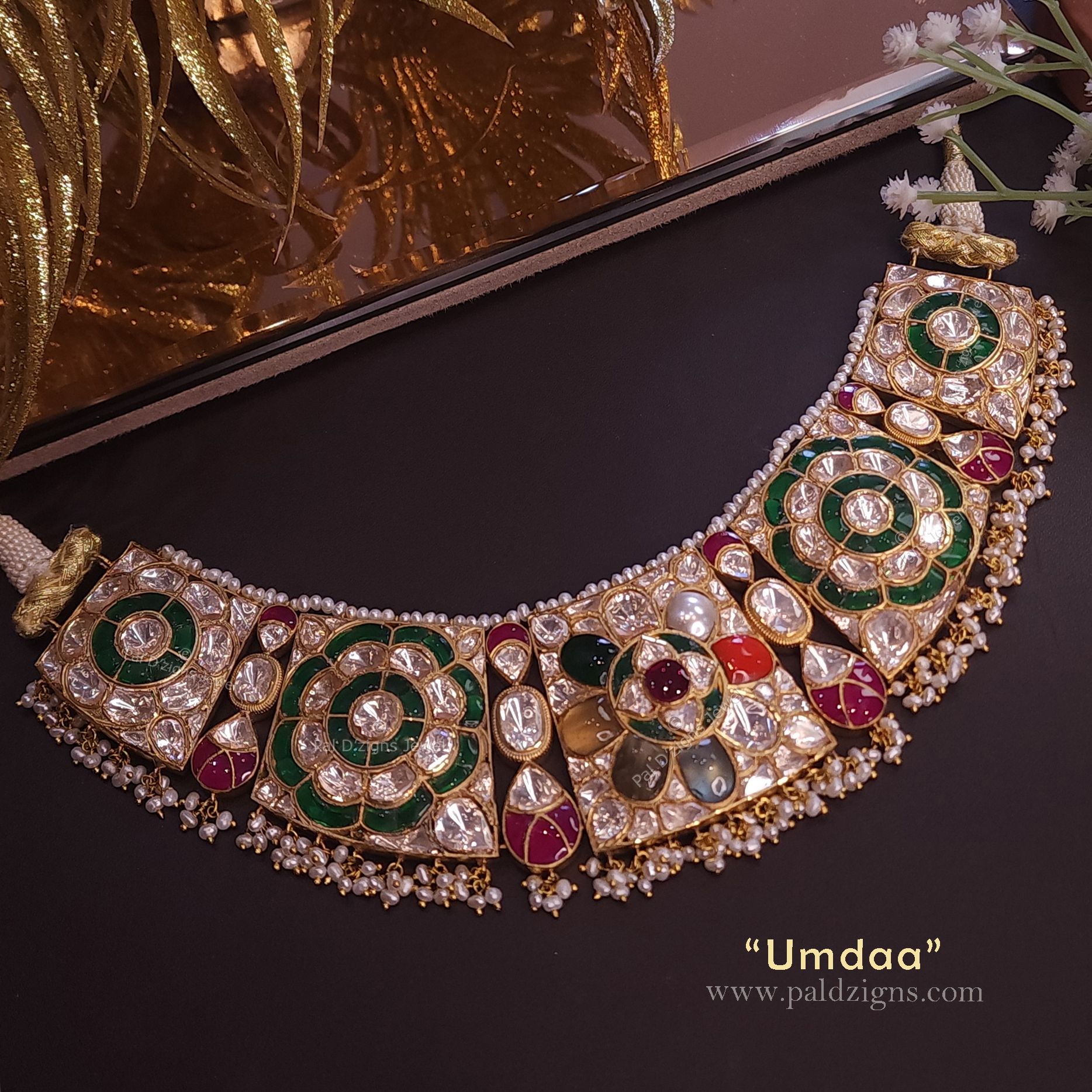 Umdaa Moissanite Polki Choker