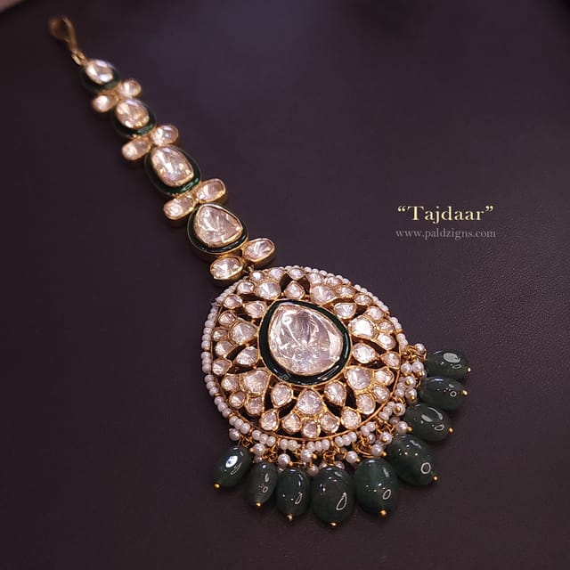 Tajdaar - Moissanite Polki Maangtika