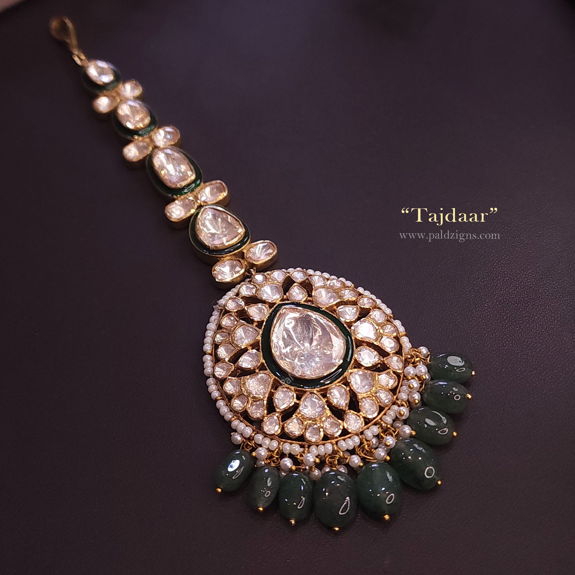 Tajdaar - Moissanite Polki Maangtika