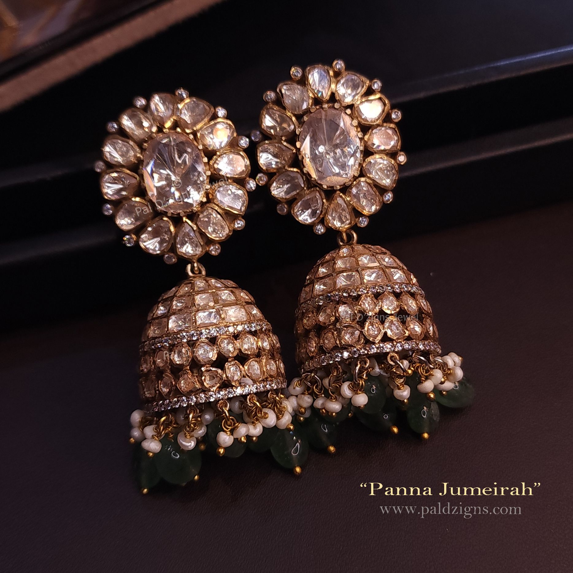 Panna Jumeirah Moissanite Polki Jhumki